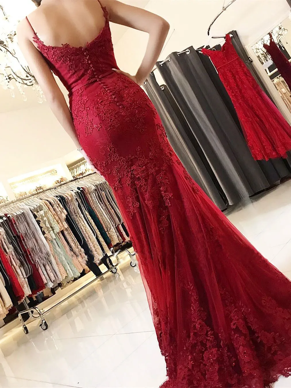 Beautiful Mermaid Prom Dresses With Beaded Appliques Tulle Prom Gowns PD010