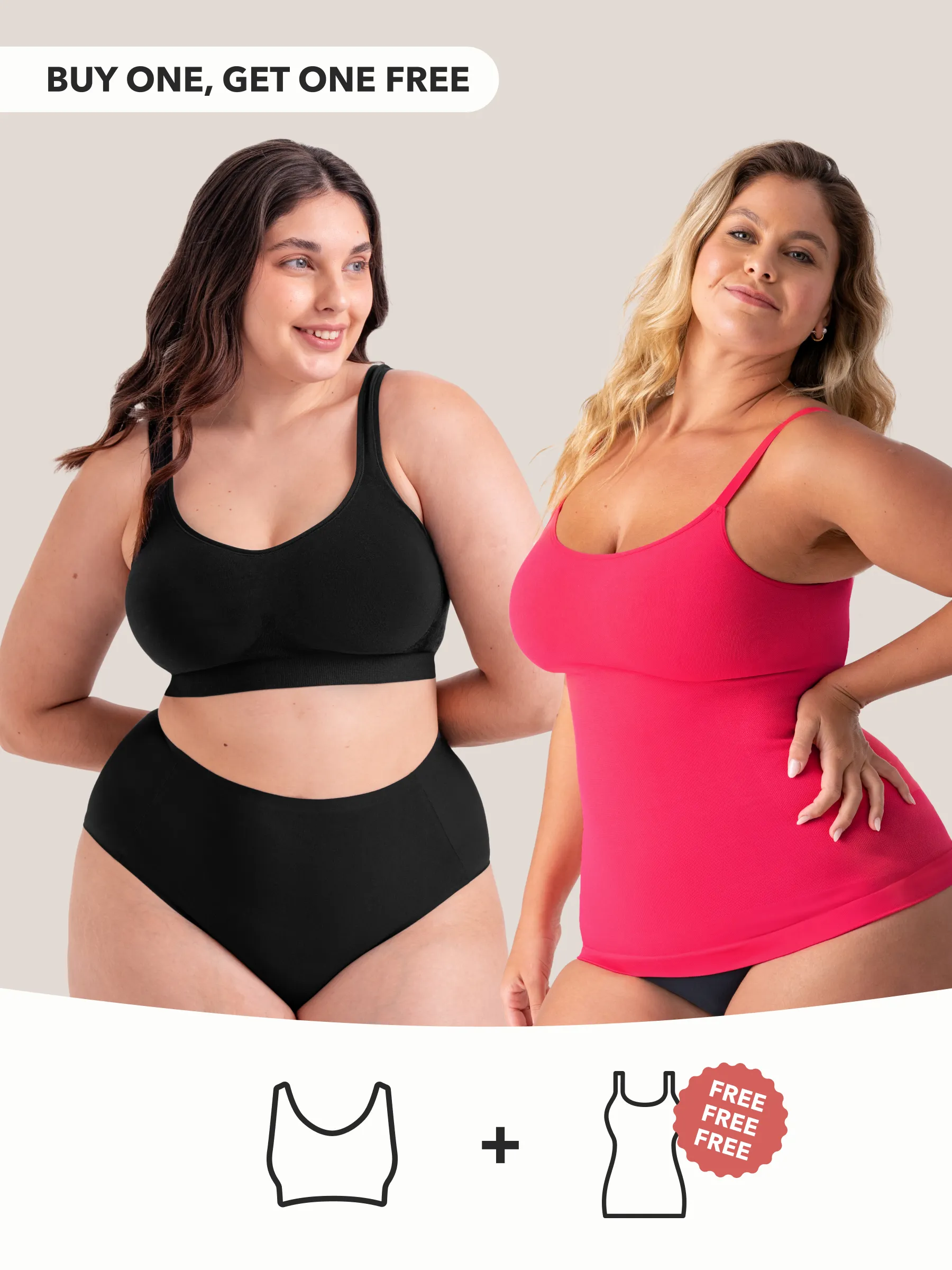 Buy 1, Get 1 FREE: 1 Daily Comfort Bra 1 FREE Shaper Cami