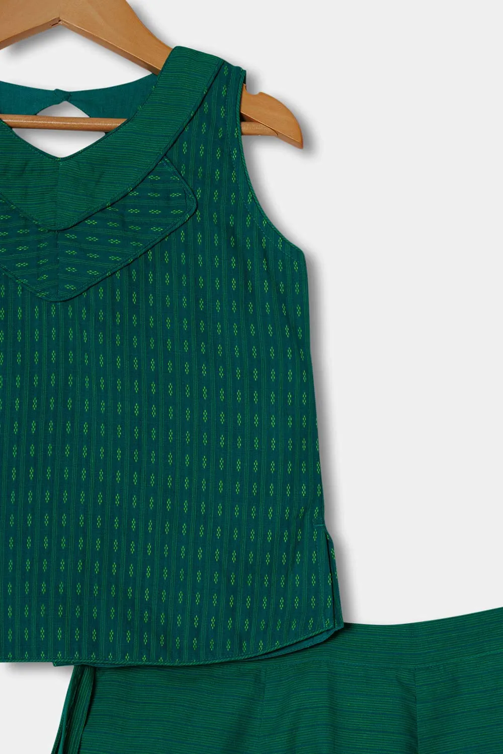 Chittythalli Girls Ethnic Wear Pavadai Set Cotton Regular Fit - Green - PS60