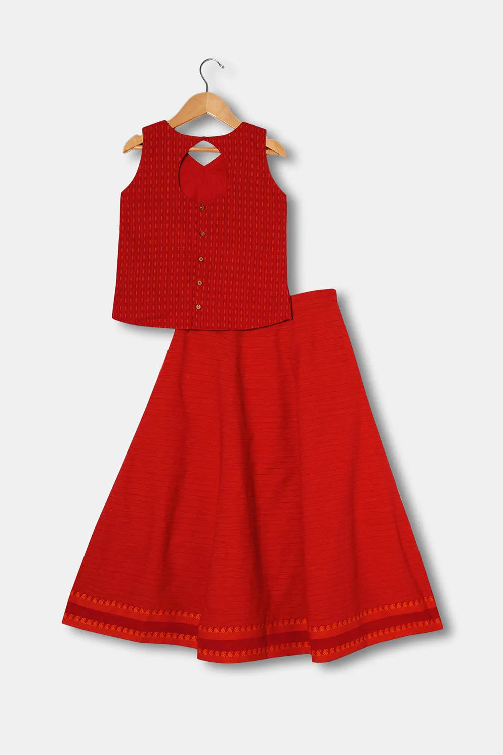 Chittythalli Girls Ethnic Wear Pavadai Set Cotton Regular Fit - Pink - PS60