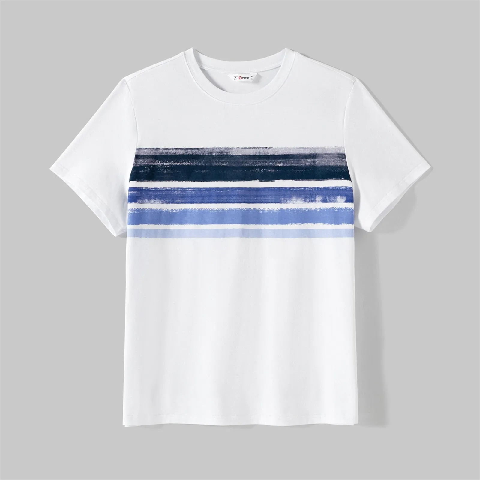 Short Sleeve Striped White & Blue Dress Sets - Matching Family Outfit