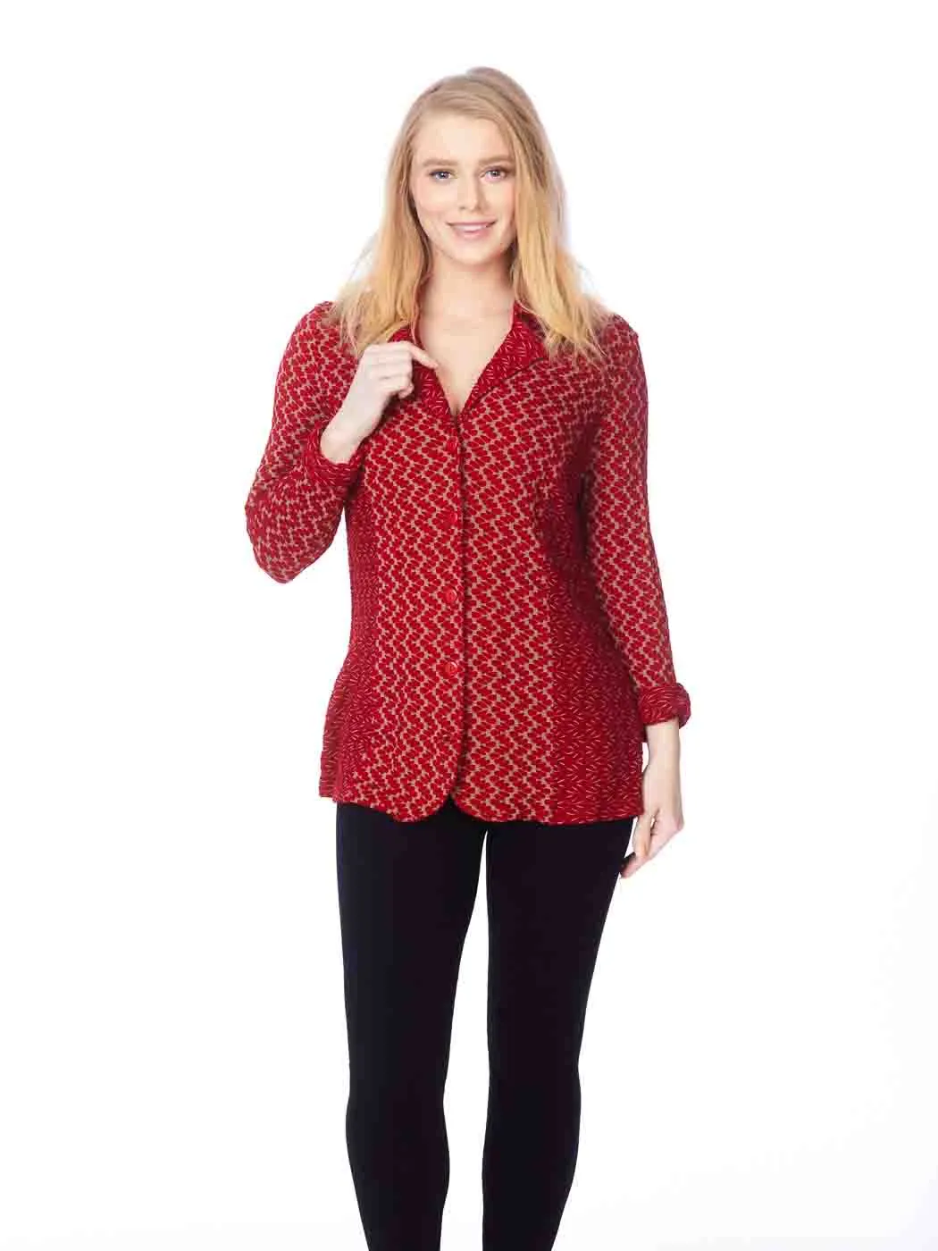 Tianello "Plus Sized" Knit" Jersey Jacquard "Darene" Jacket