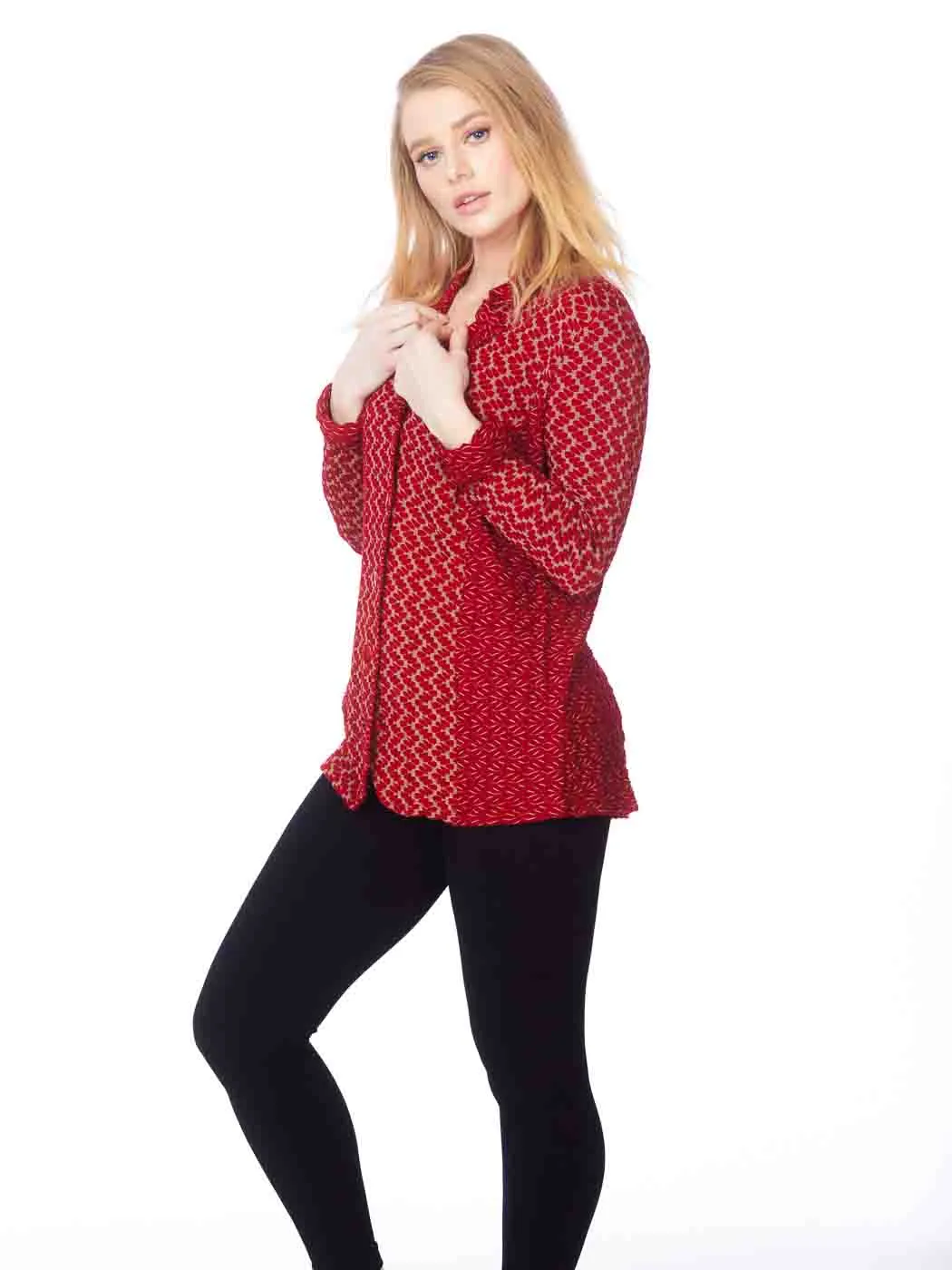 Tianello "Plus Sized" Knit" Jersey Jacquard "Darene" Jacket