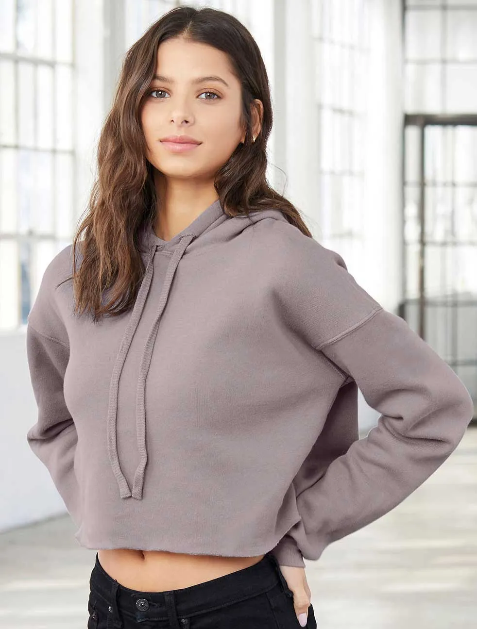 Women's Bella Canvas Airlume Cropped Cotton Hoody (BE-220)