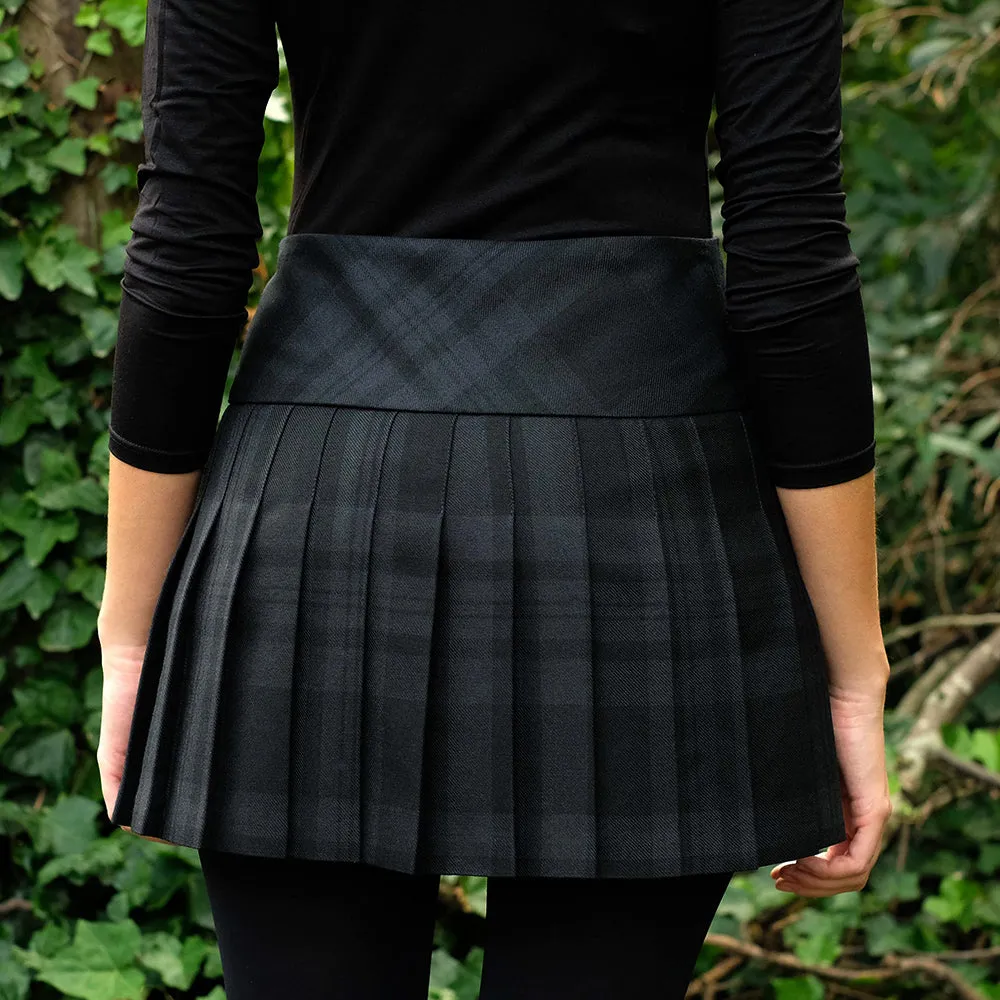 Women’s Mini Hip Kilt in Black Spirit Tartan